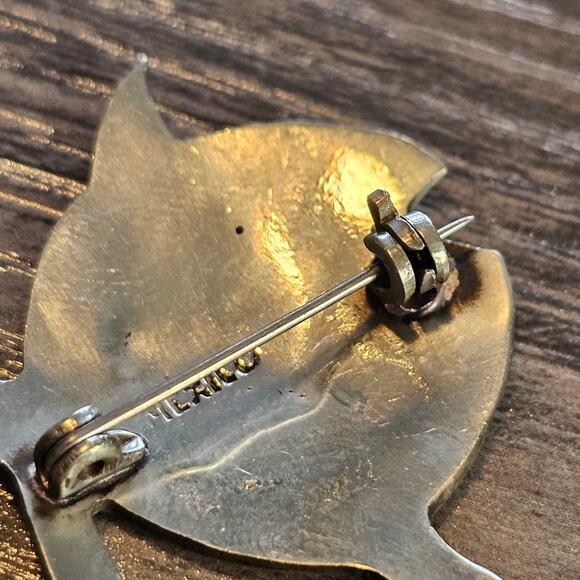 Vintage Alpaca Silver & Abalone Fish Brooch Pin from Mexico - Picture 2 of 6